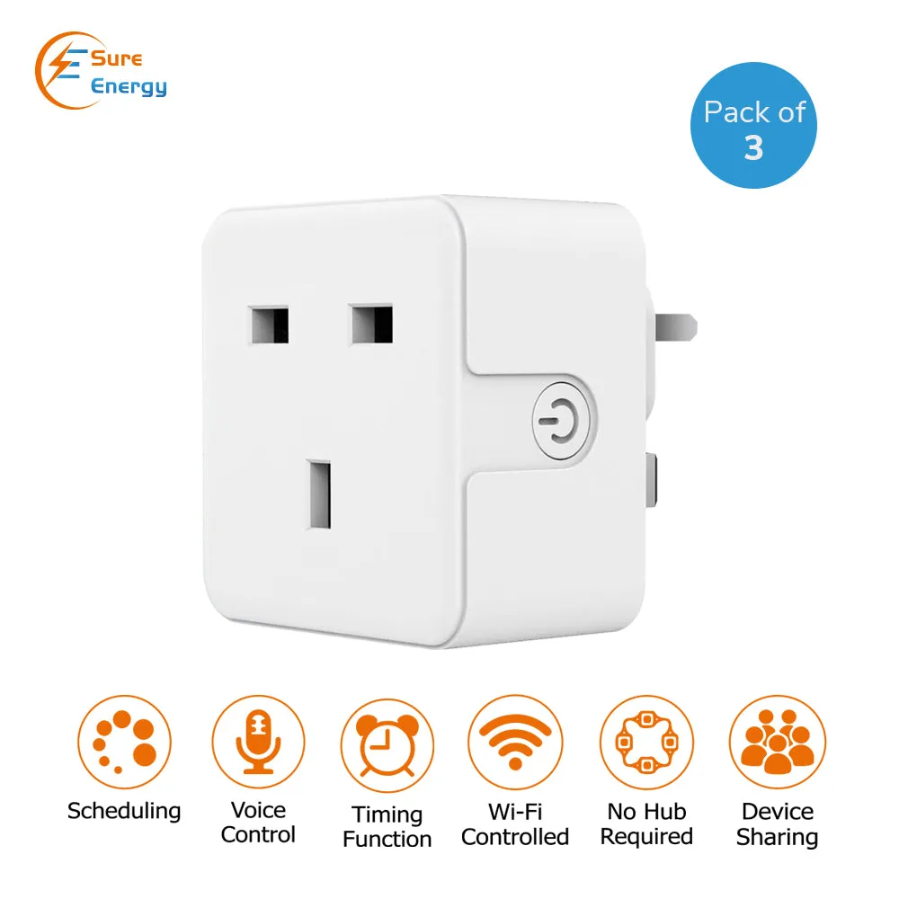 13A Smart WiFi Plug, Compatible with Alexa & Google Home, Timer Plug, No Hub Required