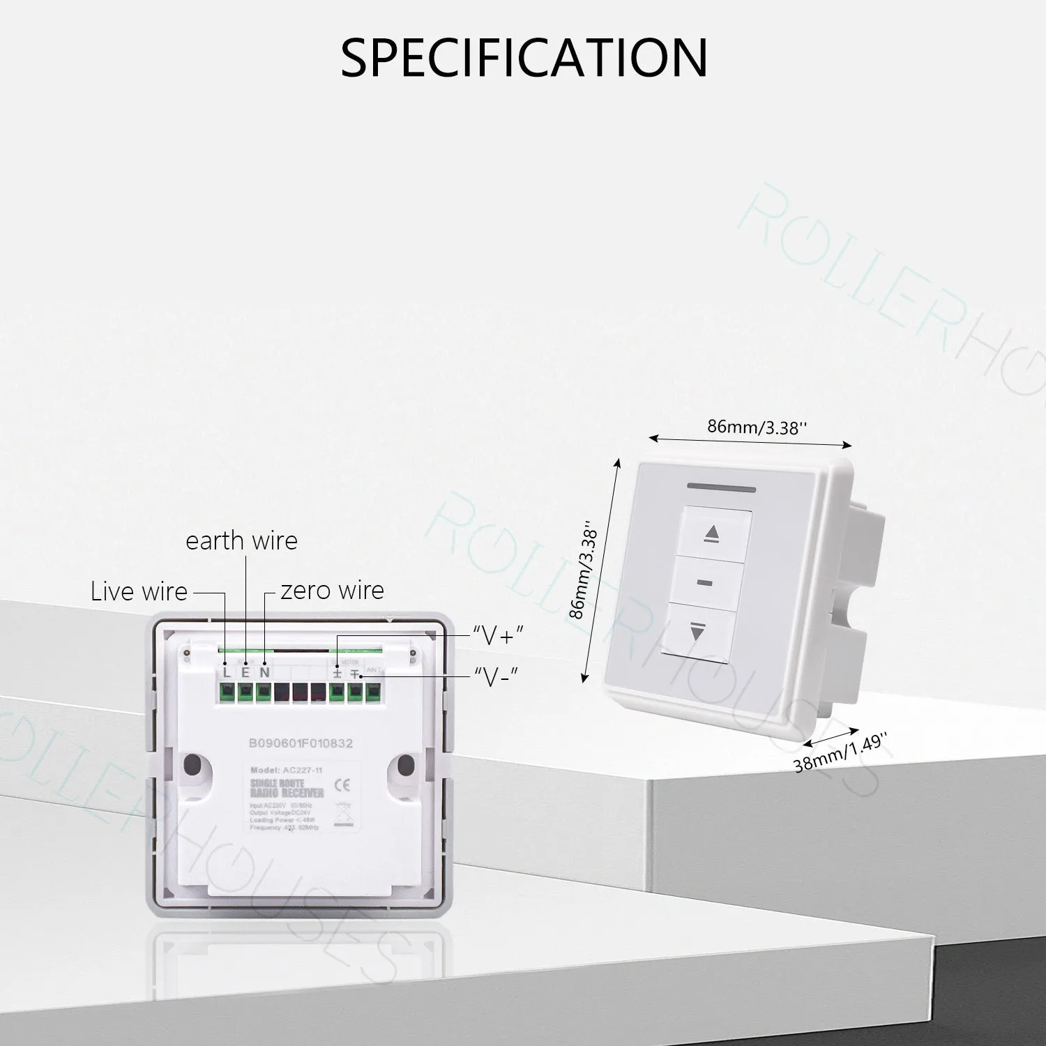 24V Motor Controller: AC227 DC Motor Radio Receiver Wall Mounted Receiver Output 24V DC/4.5A for Tubular Motor