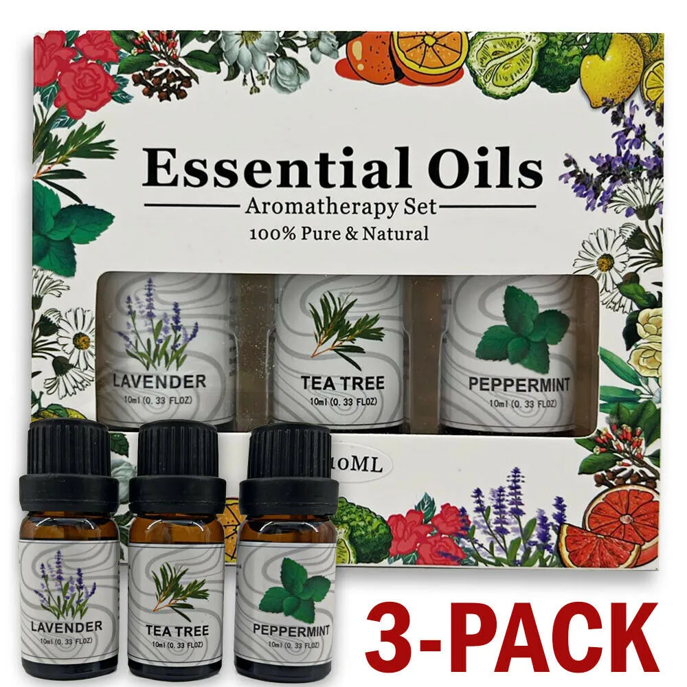 3 Pack - Aromatherapy Essential Oils Gift Set For Humidifiers Oil Diffuser Mist