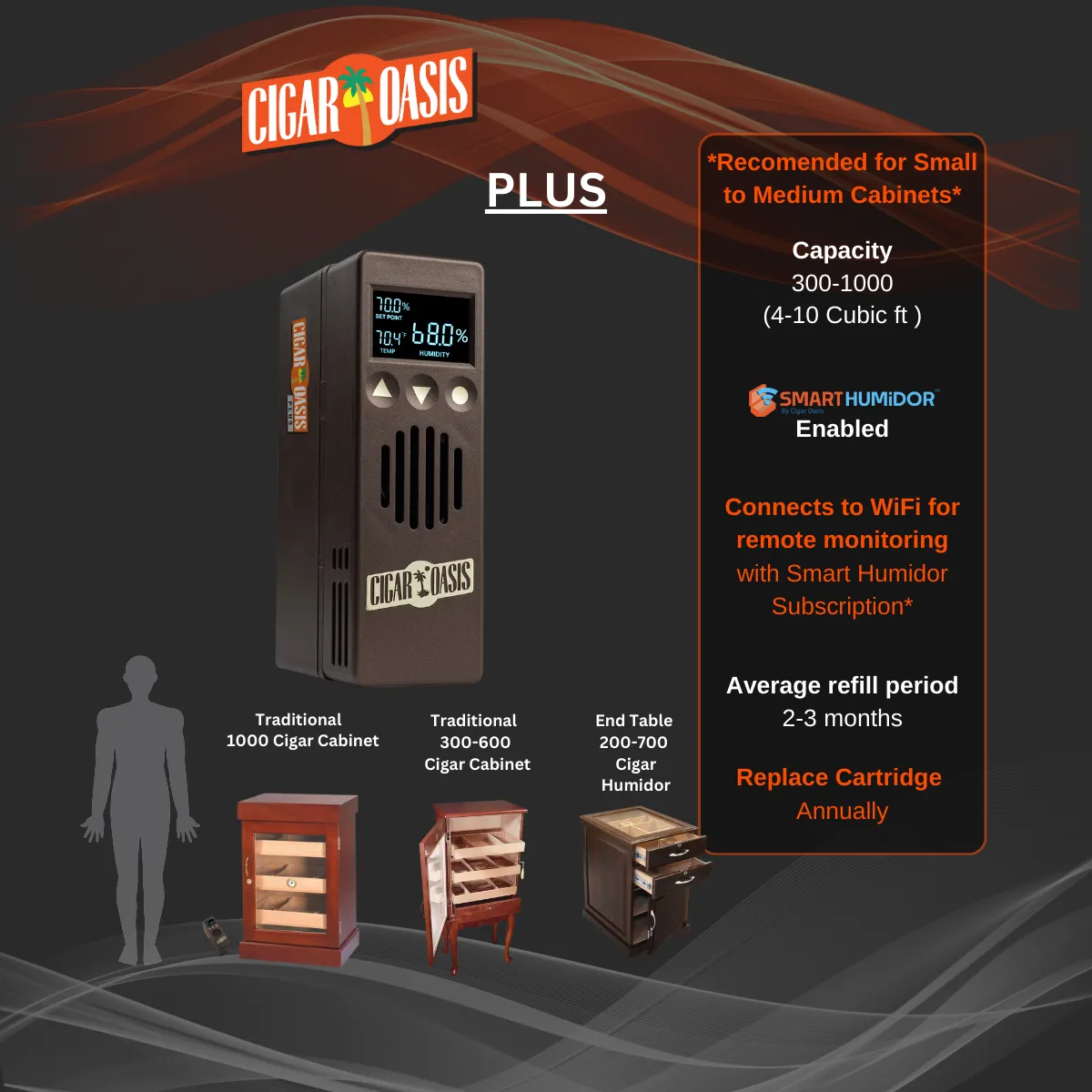 Cigar Oasis Plus 3.0 Electronic Humidifier