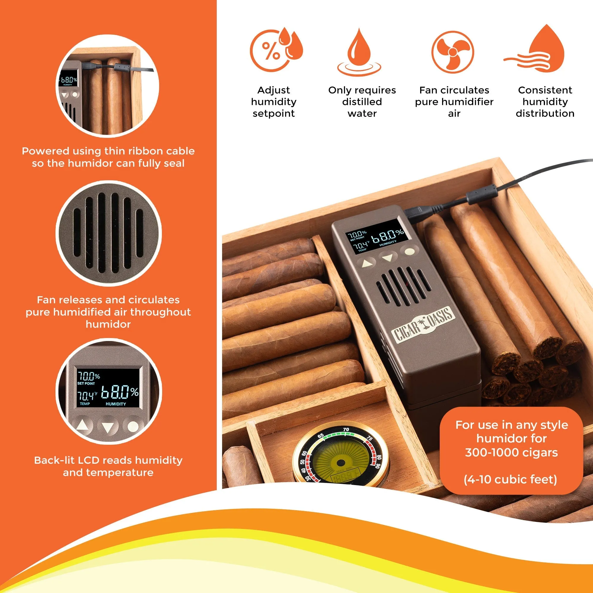 Cigar Oasis Plus 3.0 Electronic Humidifier