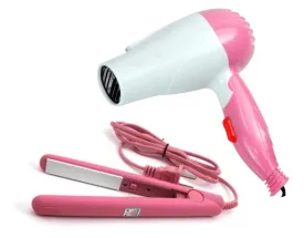 Combo of portable Electric mini Hair Dryer And Mini(color-Multicolor)