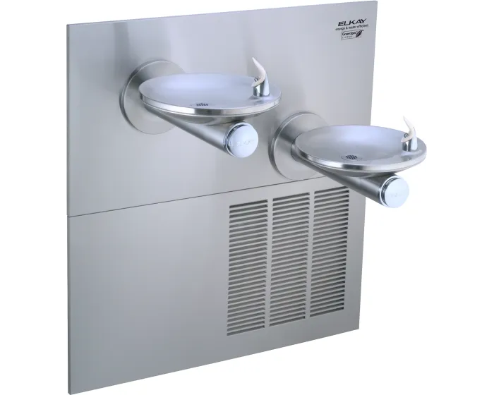 Elkay ERPBGRNM28K | In-wall Bi-Level SwirlFlo Drinking Fountain | Filterless, High-efficiency chiller, Stainless Steel