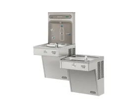 Elkay LVRCGRNTL8WSK | Wall-mount Bi-level Bottle Filling Station | Filtered, High-efficiency chiller, VRC-style fountain