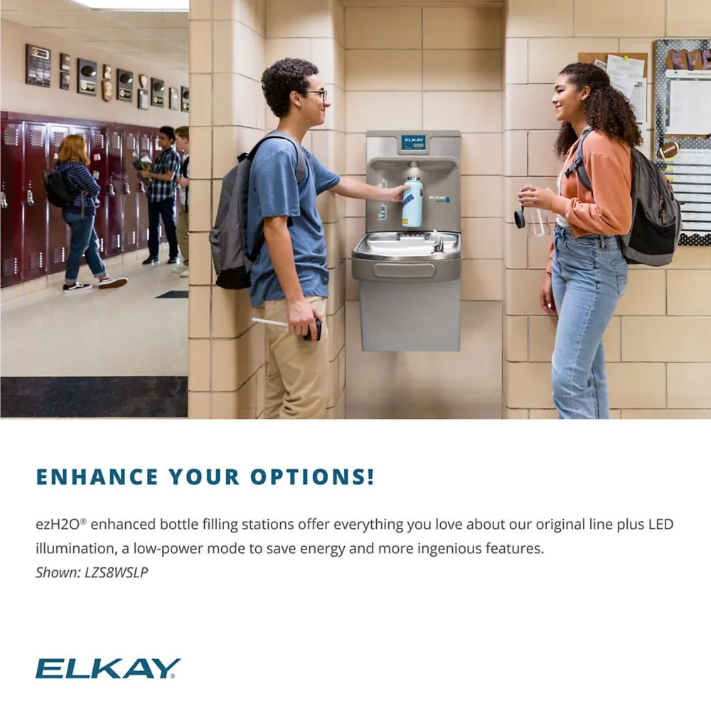 Elkay LZS8WSLP | Enhanced EZH2O Bottle Filling Station | Filtered, Refrigerated, Light Gray