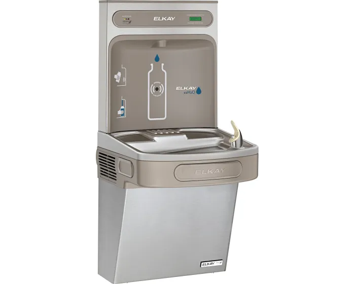 Elkay LZSG8WSSK |  Wall-mount Bottle Filling Station | Filtered, High-efficiency chiller, EZ-style fountain, Stainless Steel