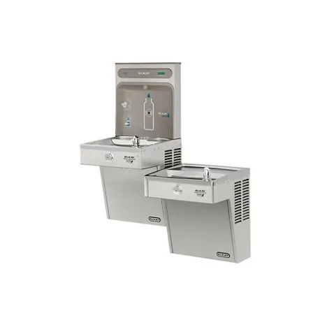 Elkay VRCGRNTL8WSK | Wall-mount Bi-level Bottle Filling Station | Filterless, High-efficiency chiller, VRC-style Fountains, Vandal-resistant Fountains