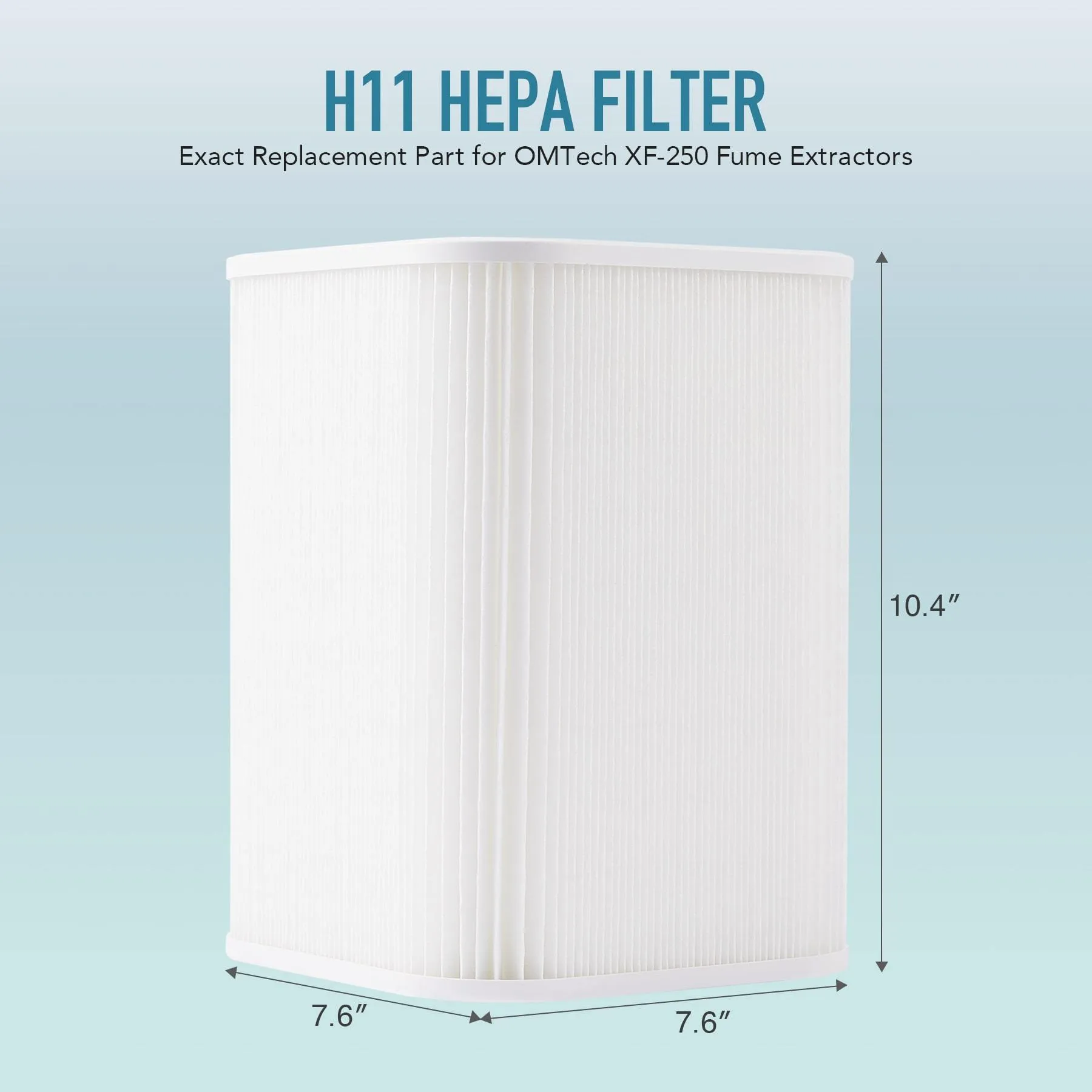 H11 HEPA Replacement Air Filter for XF250 Fume Extractors, Box Style Air Purifiers