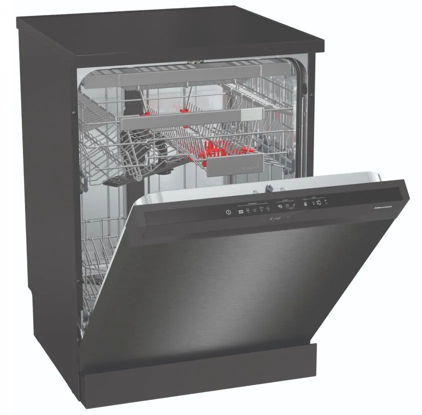 HiSense 60cm Dishwasher Black Steel HSGA16FB