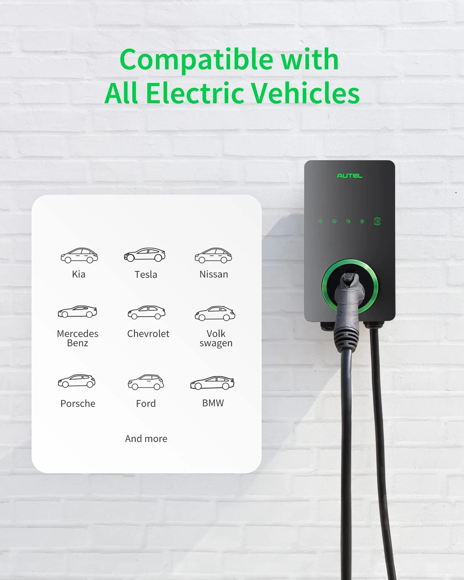 Home Smart Electric Vehicle (EV) Charger up to 50Amp, 240V.