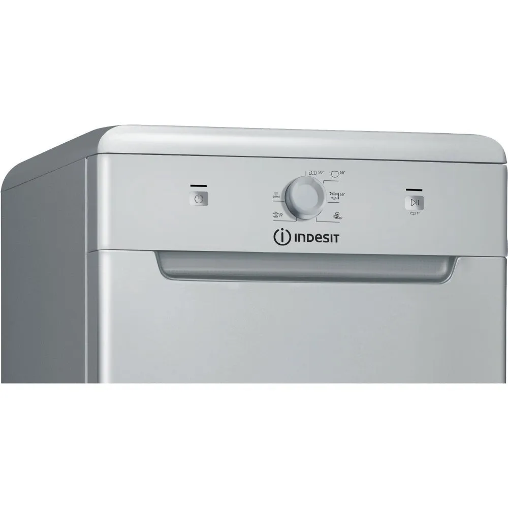 Indesit DF9E1B10SUK 45cm 9 Place Settings Freestanding Slimline Dishwasher - Silver