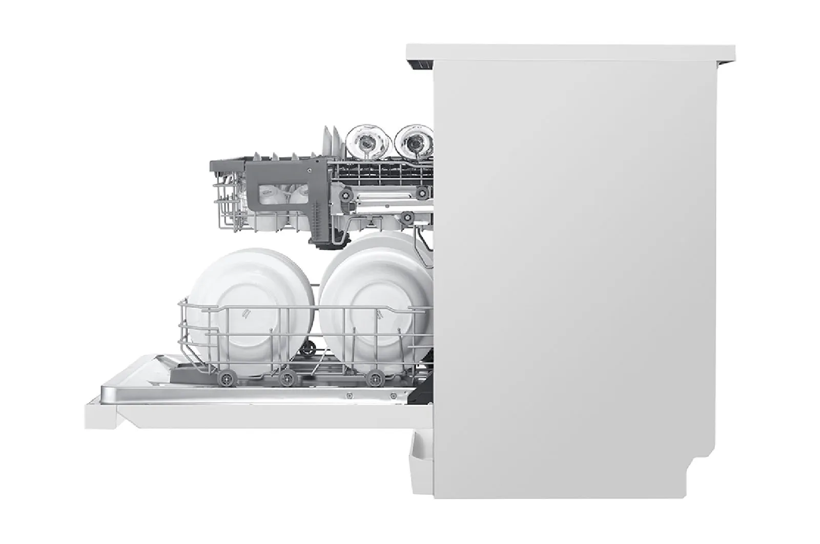 LG, QuadWash™ Dishwasher, 14 Place Settings, EasyRack™ Plus, Inverter Direct Drive, ThinQ, White