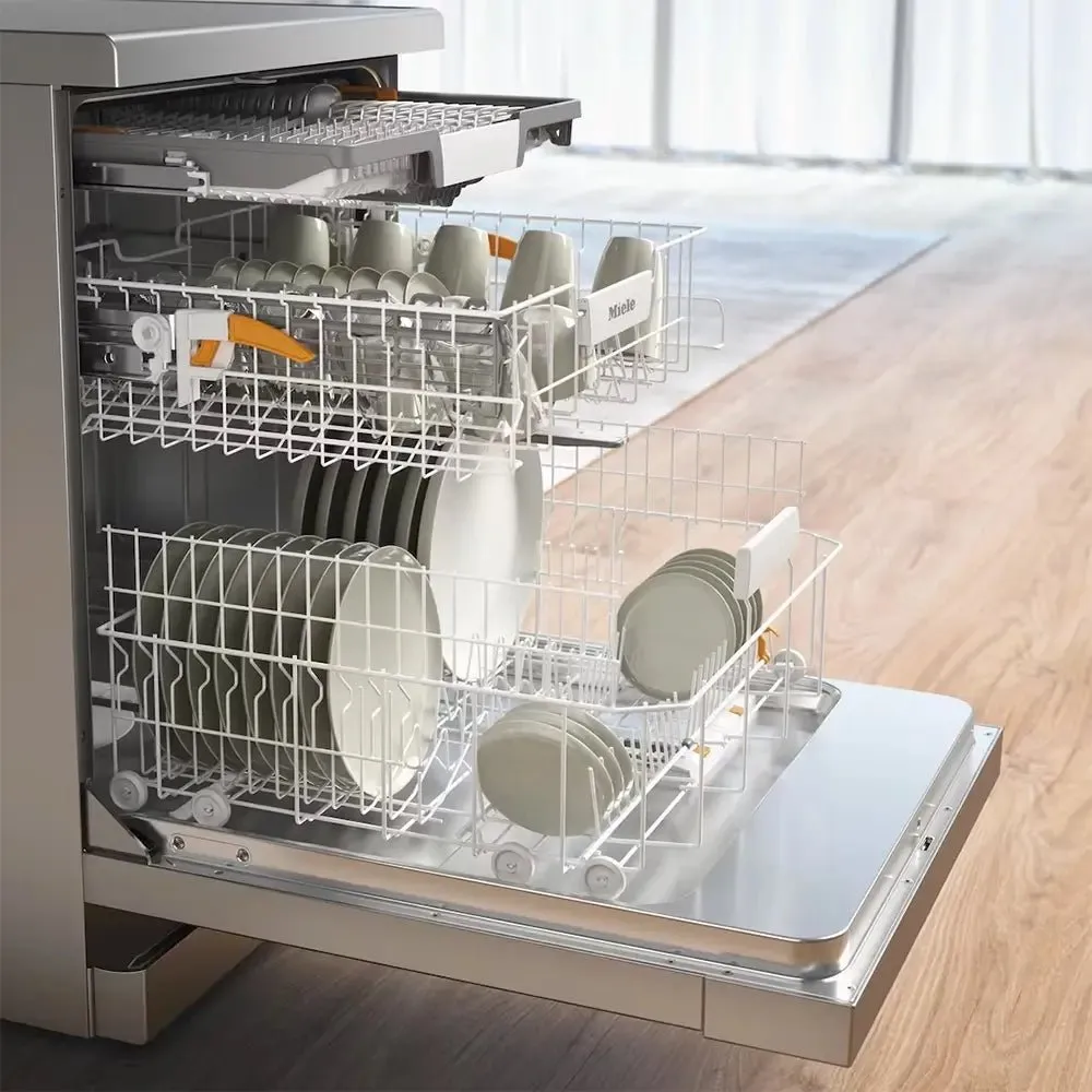 Miele G5310SC-CLST Front Active Plus Freestanding Dishwasher, AutoOpen Drying, 59.8cm Wide - CleanSteel Front