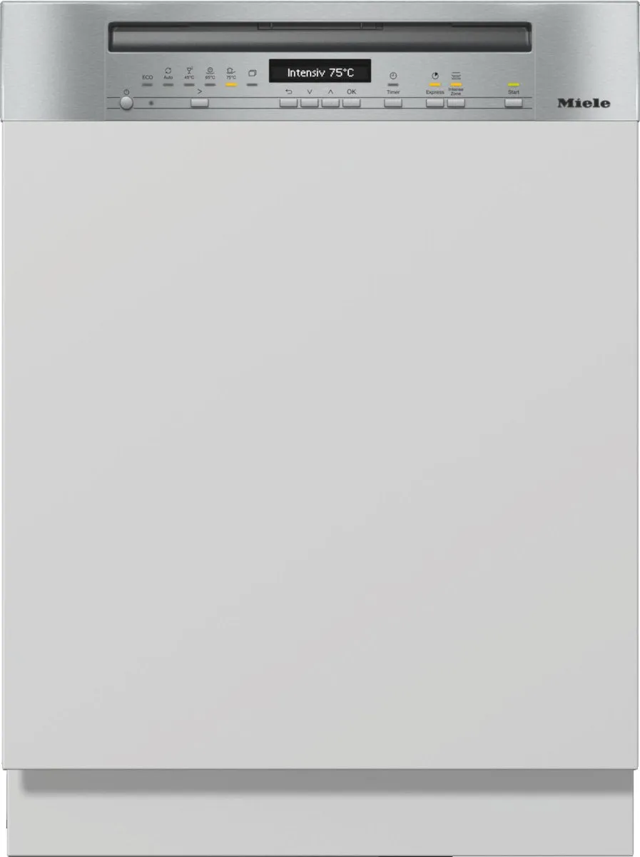 Miele G7200SCi Semi Integrated Standard Dishwasher - Clean Steel Control Panel with Fixed Door Fixing Kit