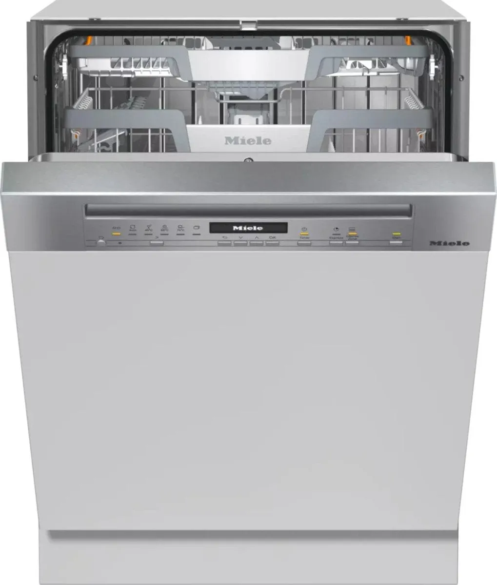 Miele G7200SCi Semi Integrated Standard Dishwasher - Clean Steel Control Panel with Fixed Door Fixing Kit