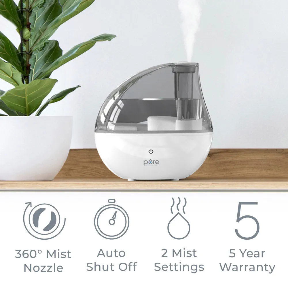 MistAire™ Silver Ultrasonic Cool Mist Humidifier