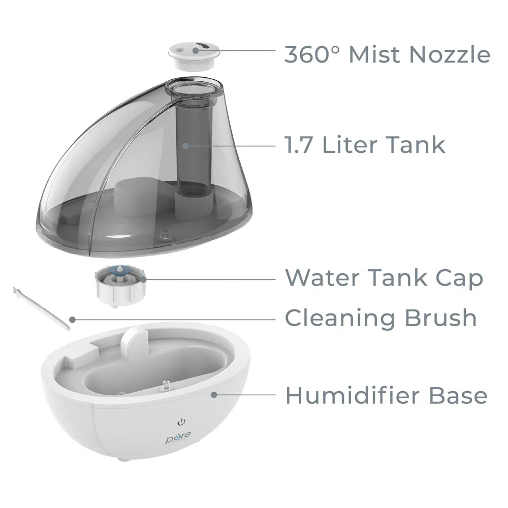 MistAire™ Silver Ultrasonic Cool Mist Humidifier