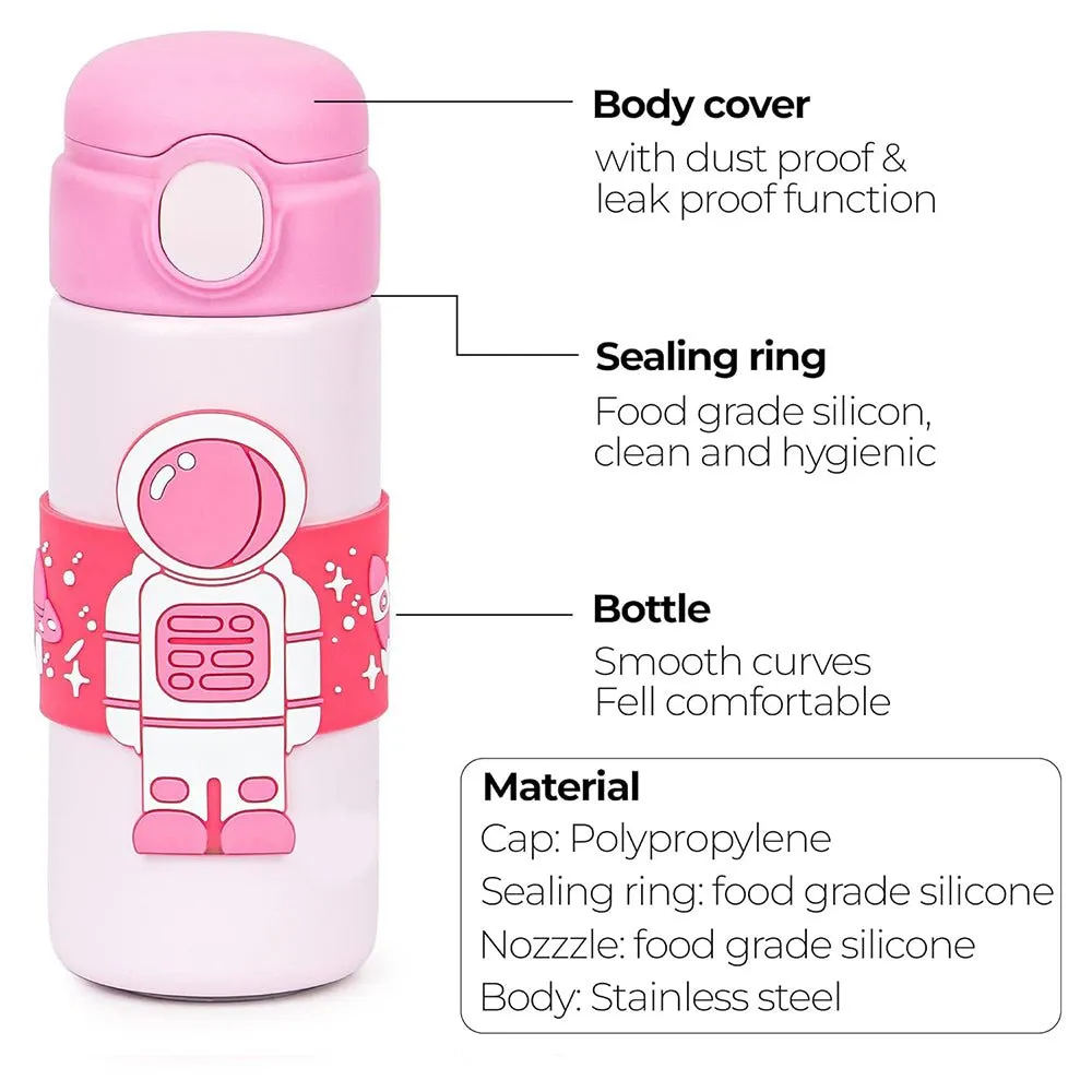 Pink Band Astronaut, Stainless Steel Kids Water Bottle, 500 ml