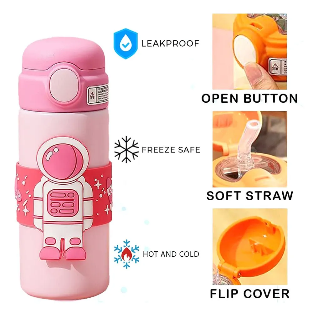 Pink Band Astronaut, Stainless Steel Kids Water Bottle, 500 ml