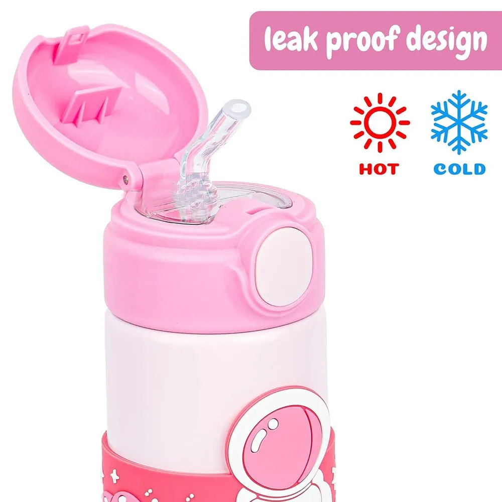 Pink Band Astronaut, Stainless Steel Kids Water Bottle, 500 ml