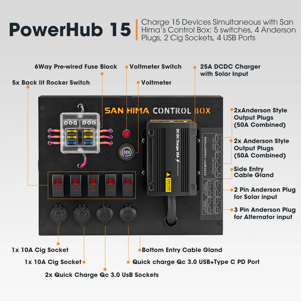 San Hima 12V 100Ah Lithium Iron Phosphate Battery Self-heating   12V Control Box