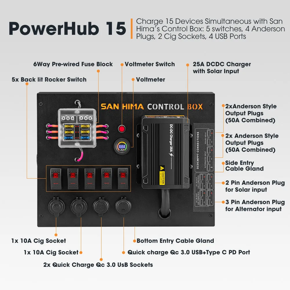 San Hima 12V 200Ah Lithium Iron Phosphate Battery Self-heating   12V Control Box