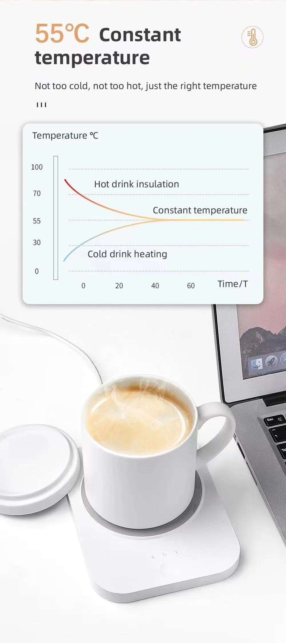 Self Heating Mug With Wireless Smart Charging