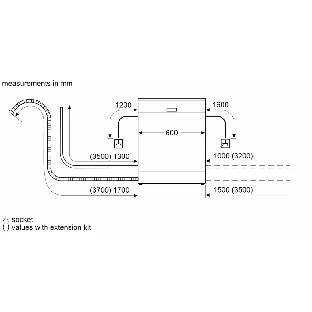 Siemens SN23HW64CG Freestanding Dishwasher 14 Place Settings 60cm Wide - White