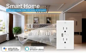 SP310 Smart Wall Socket with USB (Works with Alexa & Google Assistant)