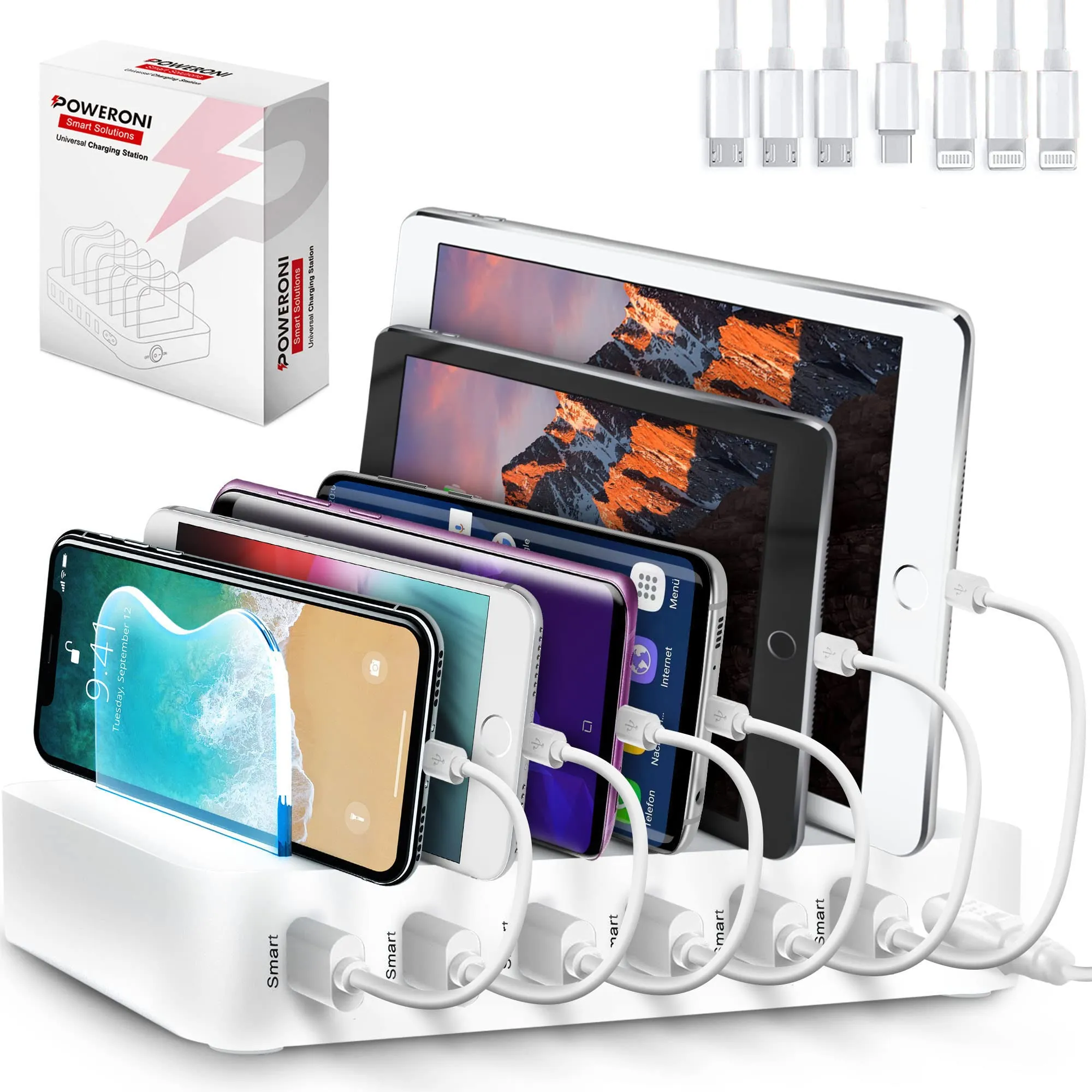 Usb Charging Dock - 6-Port - Fast Charging Station For Multiple Devices Apple