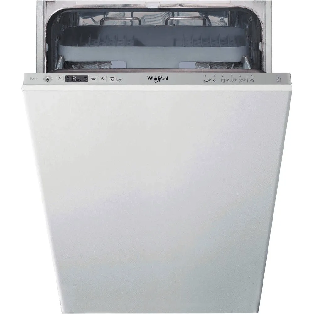 Whirlpool WSIC3M27C 44.8cm Wide Integrated Slimline Dishwasher - Silver