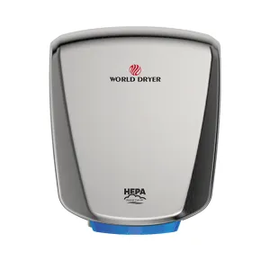 World Dryer Q-973A2 | VERDEdri Automatic Hand Dryer, HEPA-Filtered, Brushed Stainless Steel