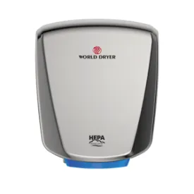 World Dryer Q-973A2 | VERDEdri Automatic Hand Dryer, HEPA-Filtered, Brushed Stainless Steel